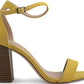 Madden Girl Women's Beella Fabric Open Toe Casual Ankle Strap Sandals Yellow Size 10