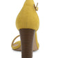 Madden Girl Women's Beella Fabric Open Toe Casual Ankle Strap Sandals Yellow Size 10