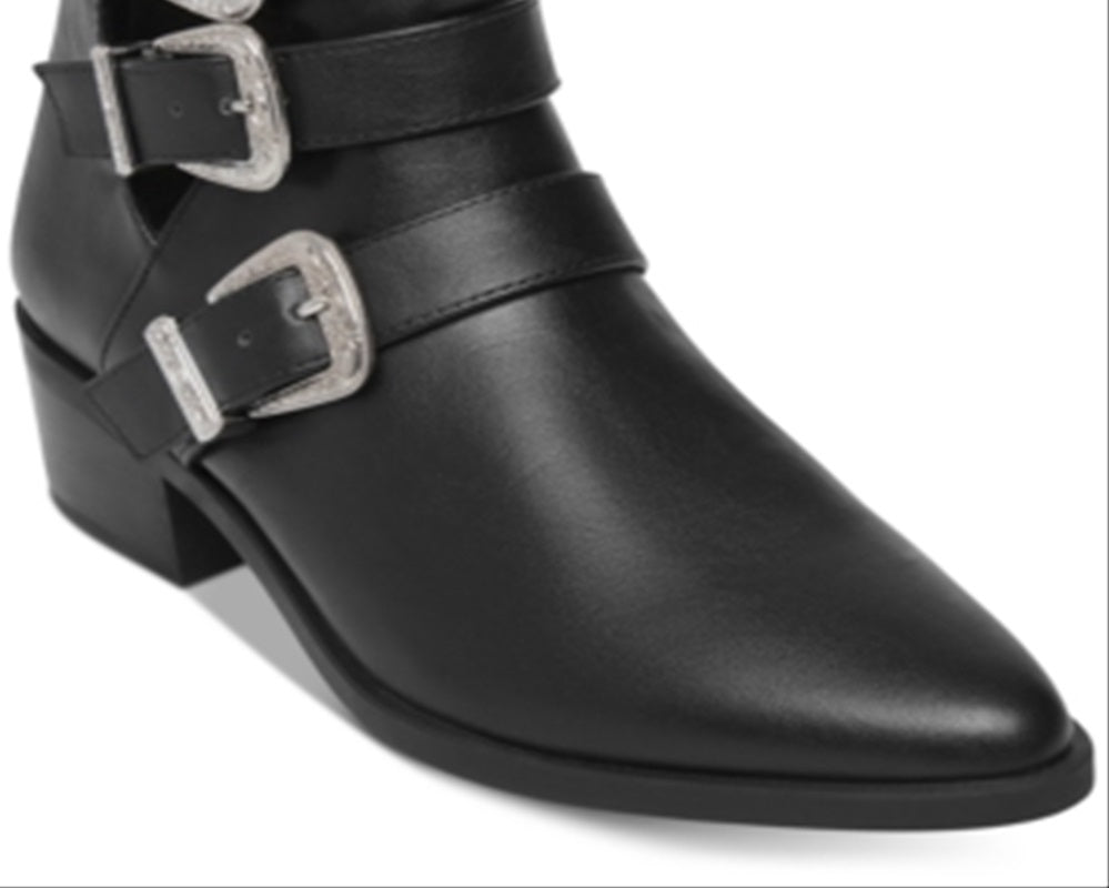 Madden Girl Women's Cecilyy Leather Pointed Toe Ankle Black Size 7 M