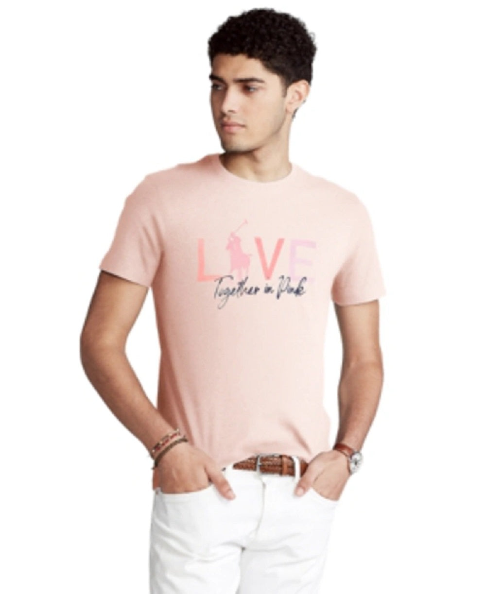 Polo Ralph Lauren Men's Short Sleeve Pink Pony Love Tee Pink Size Small