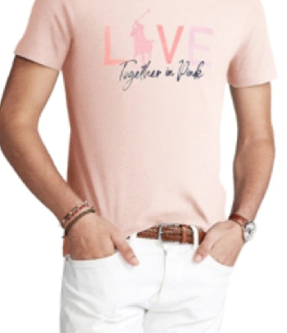 Polo Ralph Lauren Men's Short Sleeve Pink Pony Love Tee Pink Size Small