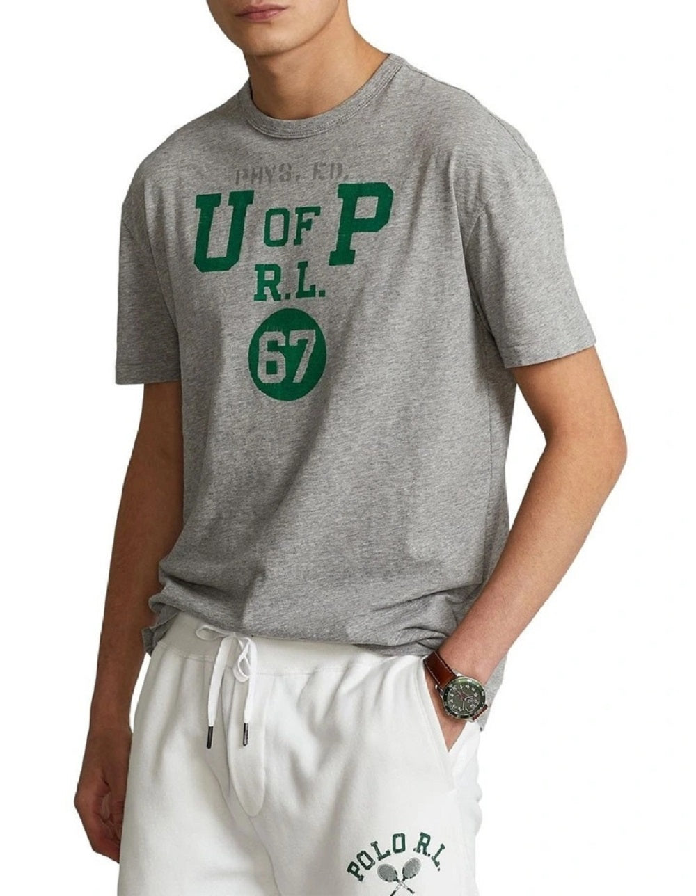 Polo Ralph Lauren Men's Classic Fit Jersey Graphic T-Shirt Gray Size XX-Large