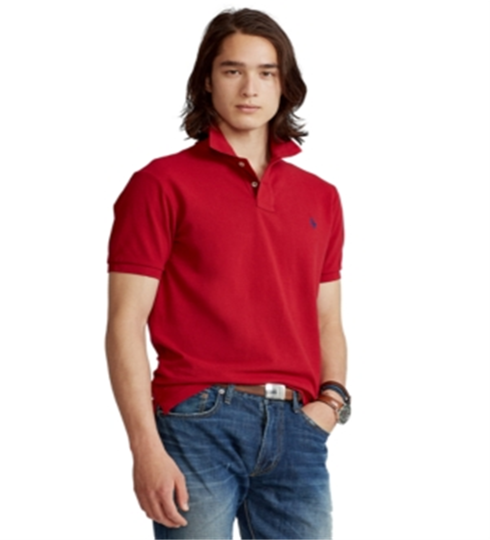 Polo Ralph Lauren Men's Classic Fit Mesh Polo Shirt Red Size Medium
