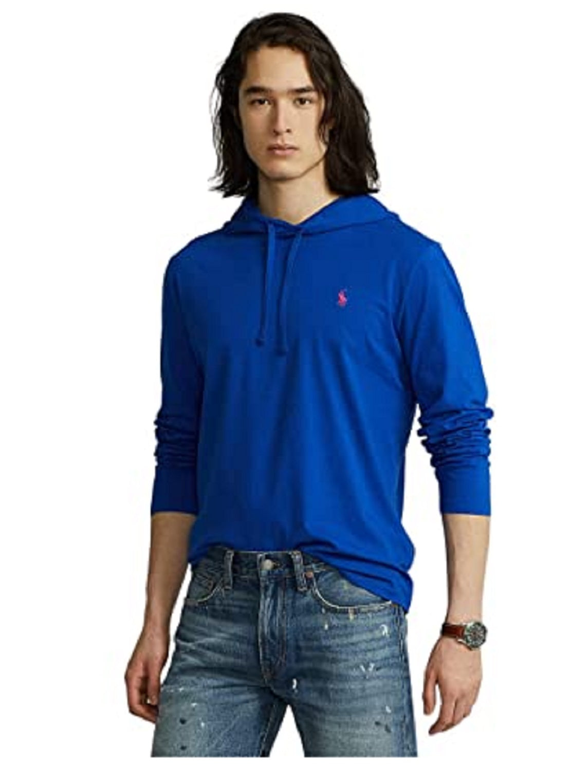 Polo Ralph Lauren Men's Jersey Hooded T-Shirt Blue Size Small