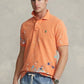 Polo Ralph Lauren Men's Classic Fit Paint Splatter Mesh Polo Orange Size X-Large