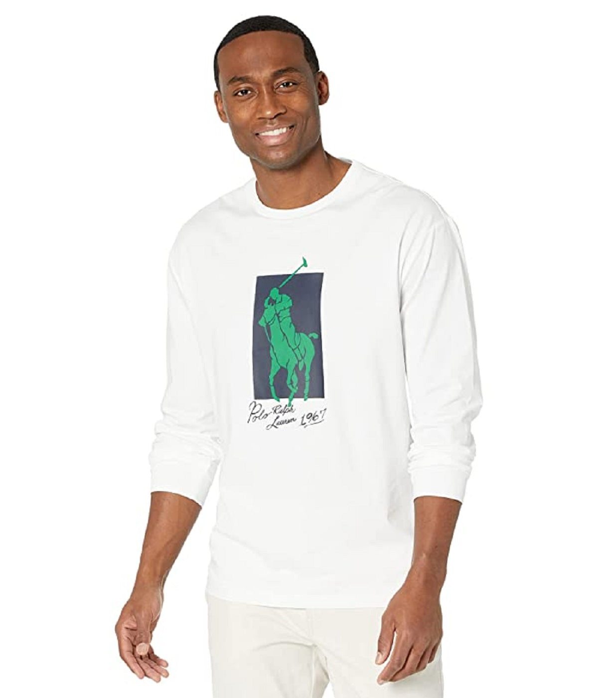 Polo Ralph Lauren Men's Big Pony Classic Fit Jersey T-Shirt White Size Large