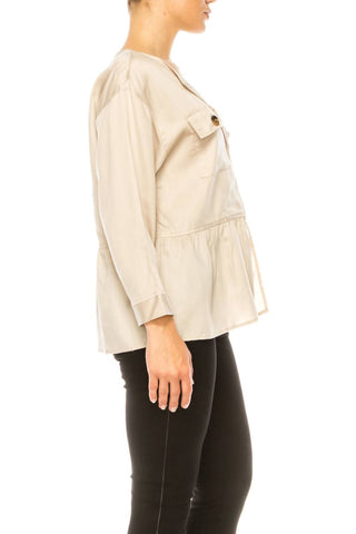 Hester & Orchard - Long Sleeve Peplum Jacket Top