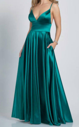 Dave & Johnny - Spaghetti Strap A-line Gown