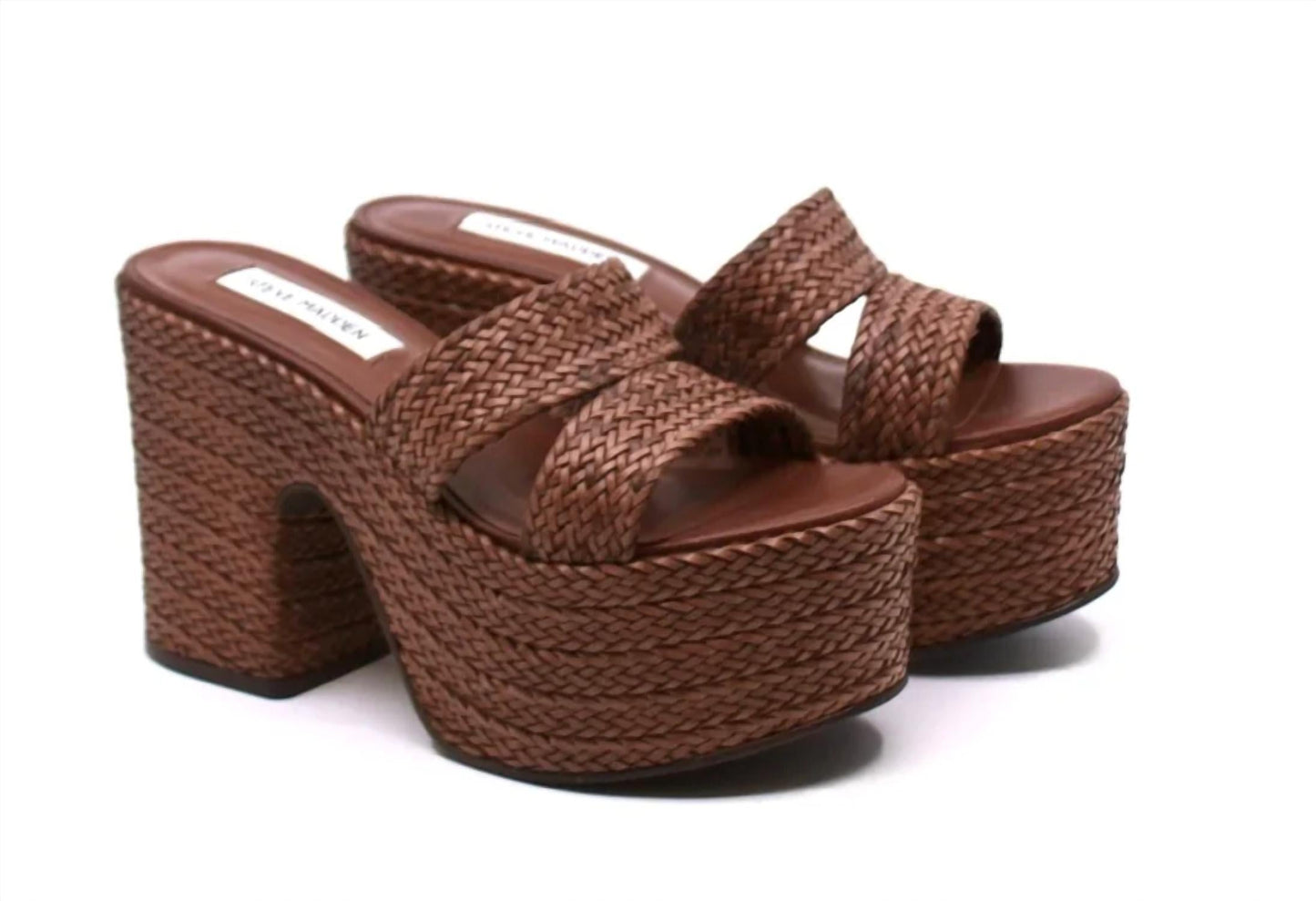 Steve Madden - Women's Round Toe Platform Raffia Heel