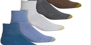 Gold Toe Women's 6 Pk Casual Turncuff Socks Blue Size 9-11