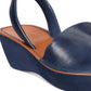 Kenneth Cole Reaction Women's Fine Glass Wedge Sandals Blue Size 8.5 M