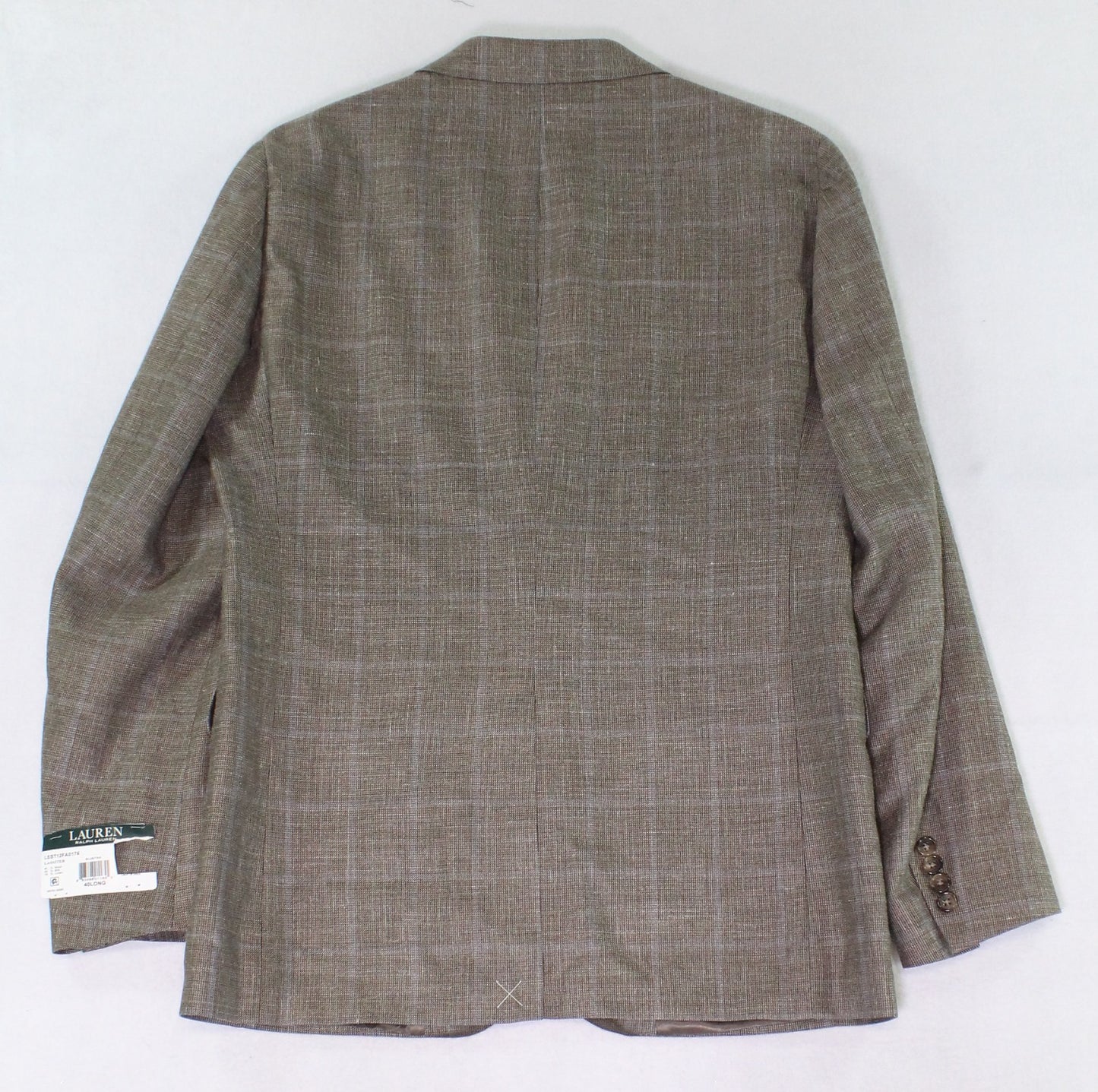 Ralph Lauren Men's Long Plaid Sport Coat Brown Size 38
