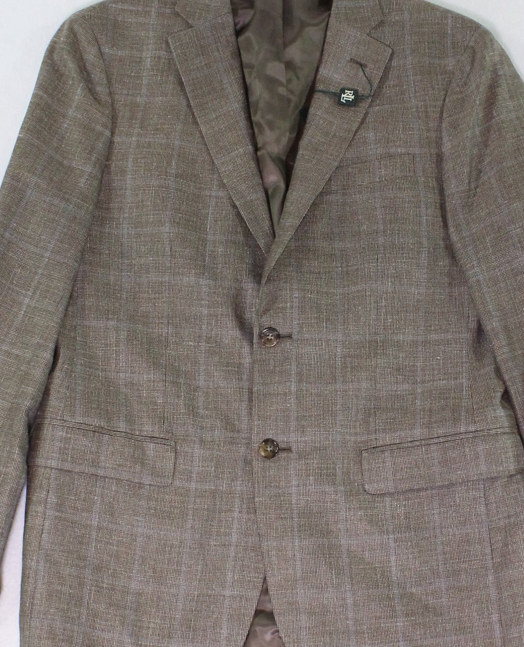 Ralph Lauren Men's Long Plaid Sport Coat Brown Size 38