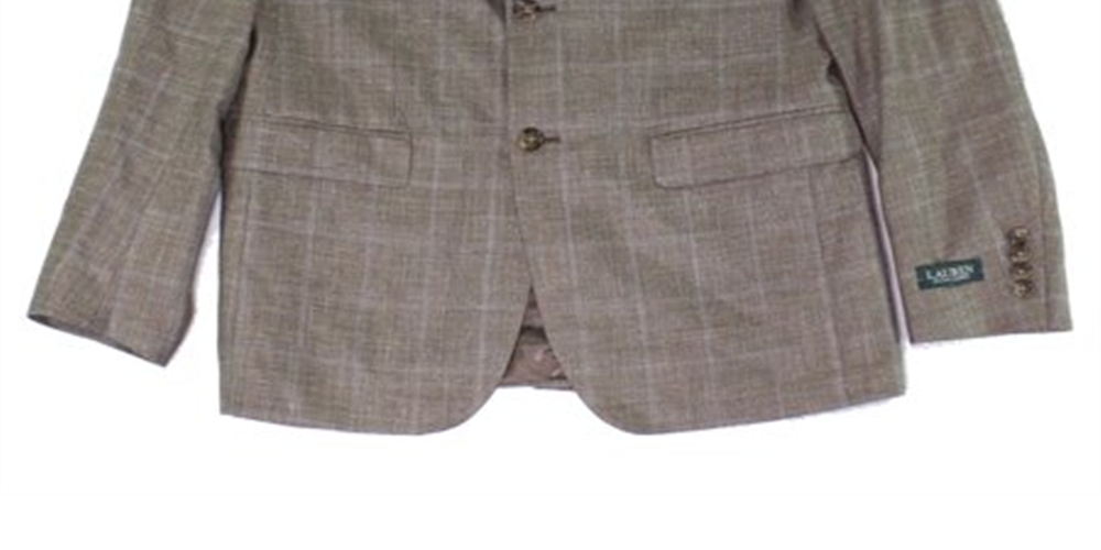 Ralph Lauren Men's Long Plaid Sport Coat Brown Size 38