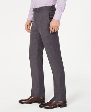 Calvin Klein Men's Slim Fit Performance Stretch Wrinkle Resistant Mini Grid Dress Pants Gray Size 30X30