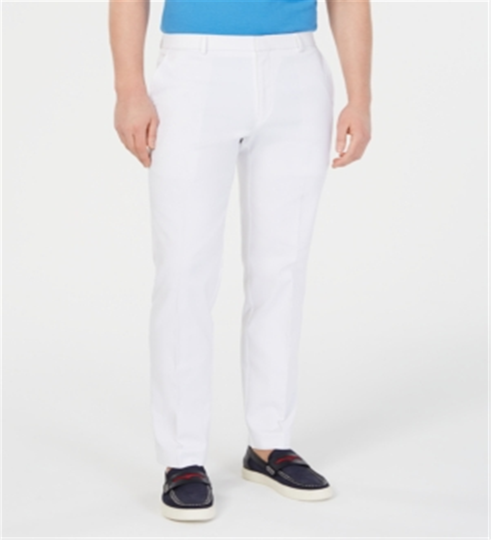 Tommy Hilfiger Men's Modern Fit Th Flex Stretch Comfort Pants White Size 33X34