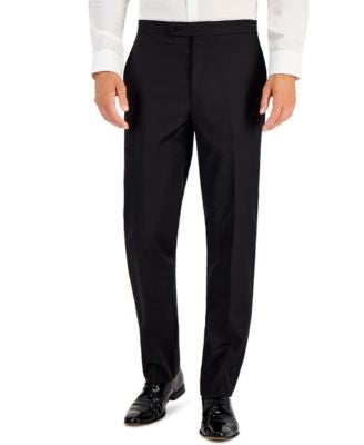 Ralph Lauren Men's Big & Tall Wool Tuxedo Dress Pants Black Size 38X32