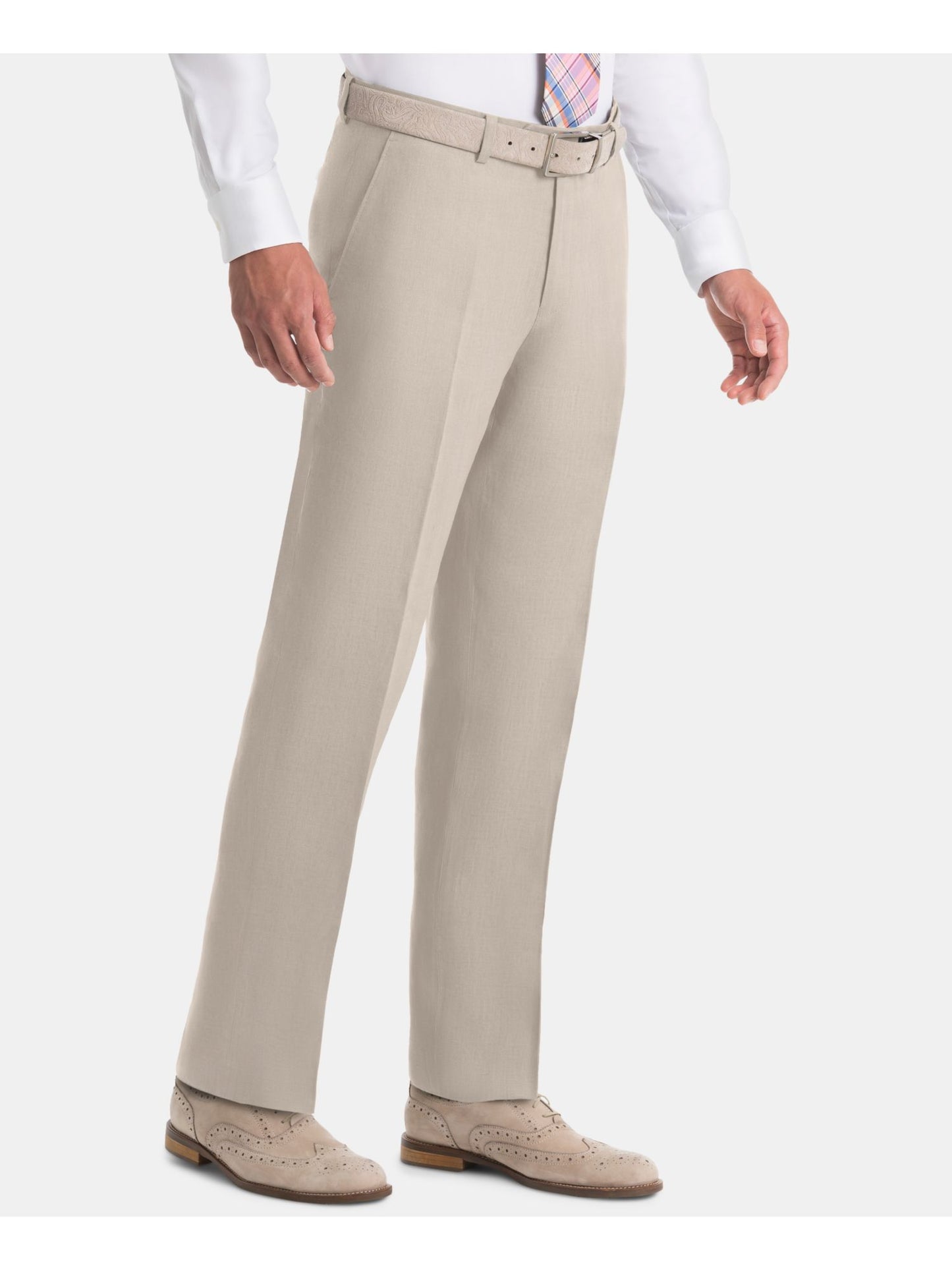 Ralph Lauren Men's Tan Ultraflex Classic Fit Linen Pants Brown Size 34X32