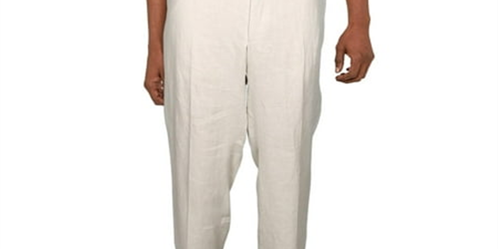 Ralph Lauren Men's Linen Flat Front Dress Pants Beige Size 36X29