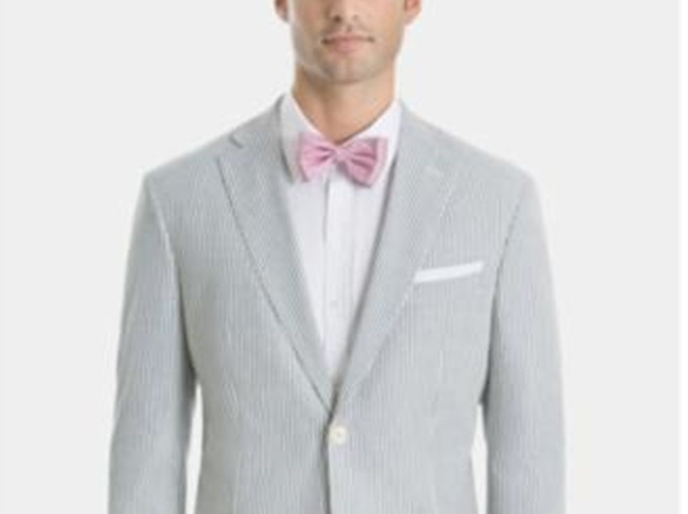 Ralph Lauren Men's Classic Fit Seersucker Cotton Sport Coat Blue Size 58