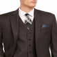 Ralph Lauren Men's Single Breasted Windowpane Plaid Wool Blend Jacket Brown Size 50
