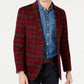 Tommy Hilfiger Men's Modern Fit Thflex Stretch Plaid Corduroy Sport Coat Red Size 44