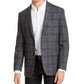 Tommy Hilfiger Men's Modern Fit Thflex Stretch Plaid Sport Coat Gray Size 46