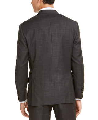 Michael Kors Men's Stretch Windowpane Plaid Classic Fit Stretch Suit Separate Gray Size 40