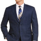 Michael Kors Men's Classic Fit Airsoft Stretch Plaid Suit Jacket Blue Size 48