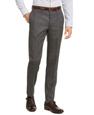 Calvin Klein Men's Slim Fit Stretch Plaid Suit Pants Gray Size 38X31