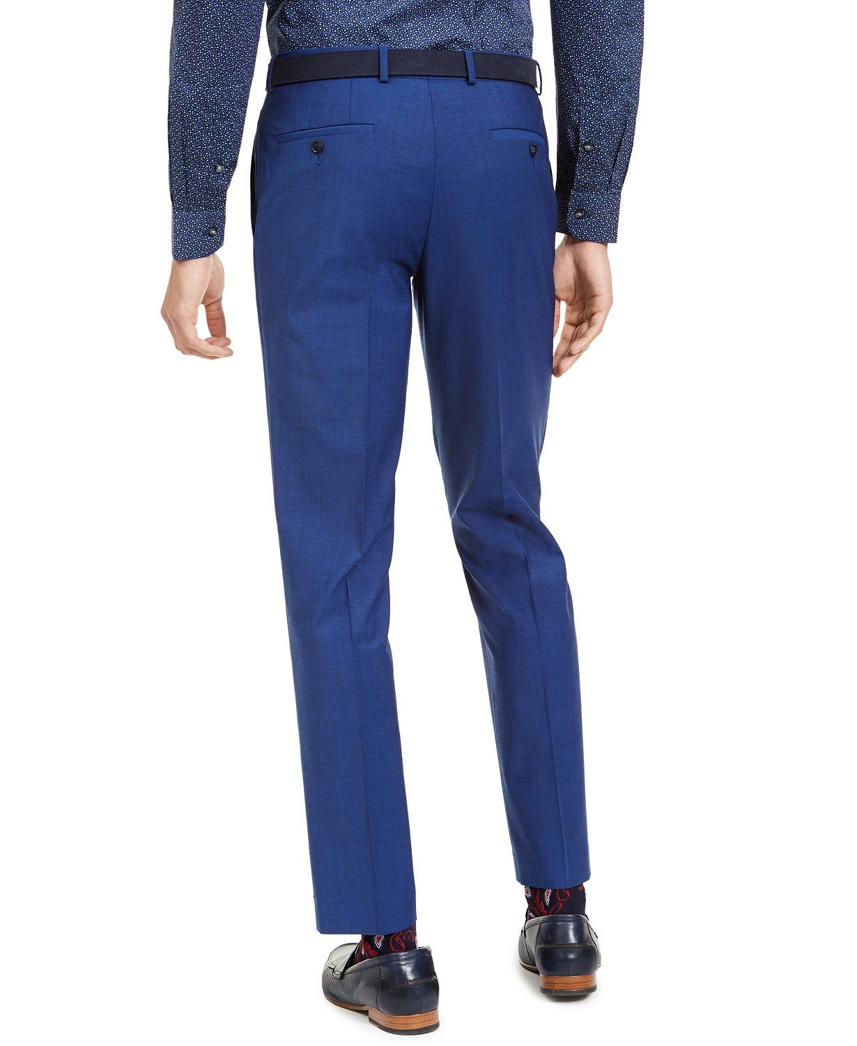 Bar III Men's Wool Blend Slim Fit Dress Pants Blue Size 30X32