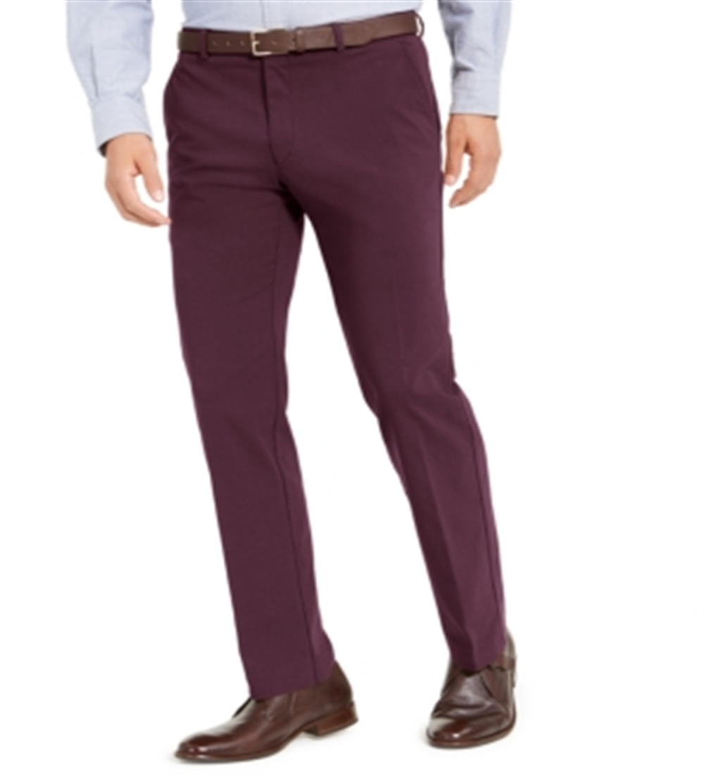 Tommy Hilfiger Men's Modern Fit Thflex Stretch Comfort Dress Pants Red Size 32X32