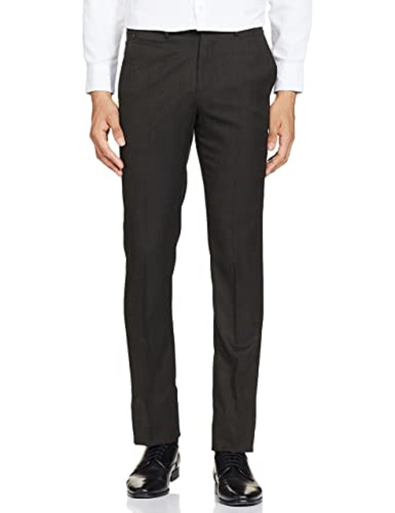 Calvin Klein Men's Slim Fit Stretch Mini Grid Dress Pants Black Size 42X32