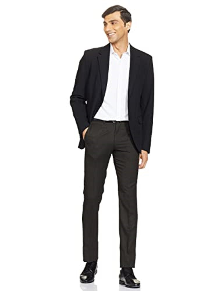 Calvin Klein Men's Slim Fit Stretch Mini Grid Dress Pants Black Size 42X32