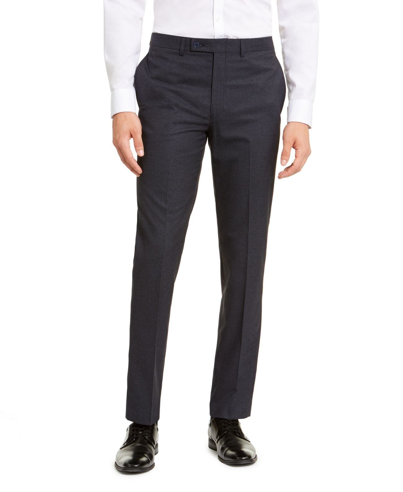 Calvin Klein Men's Slim Fit Stretch Mini Grid Dress Pants Blue Size 42X32