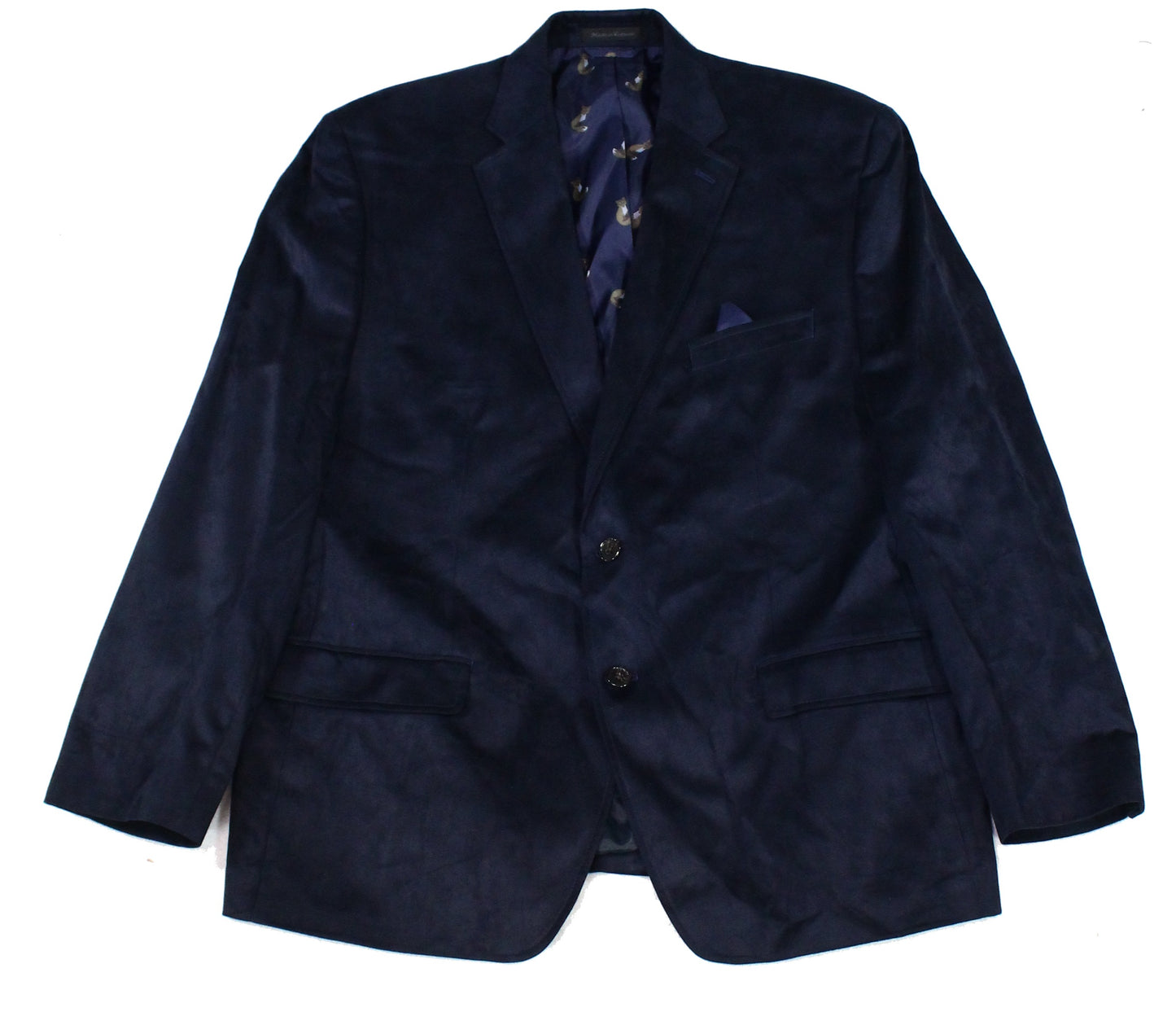 Ralph Lauren Men's Blazer Faux Suede Two Button Blue Size 48