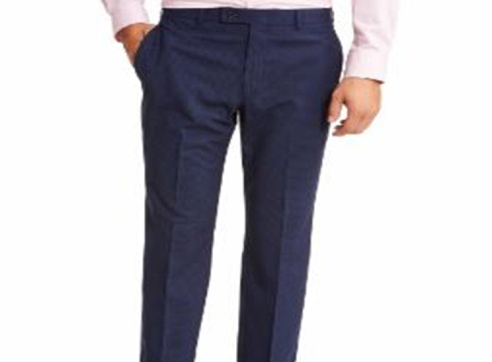 Ralph Lauren Men's Classic Fit Ultraflex Stretch Mini Grid Dress Pants Blue Size 32X30
