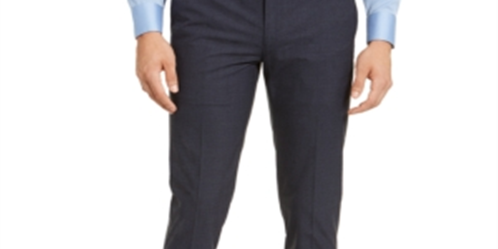 Calvin Klein Men's Skinny Fit Infinite Stretch Check Dress Pants Blue Size 32X32