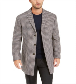 Calvin Klein Men's Prosper Wool Blend X Fit Overcoat Brown Size 48