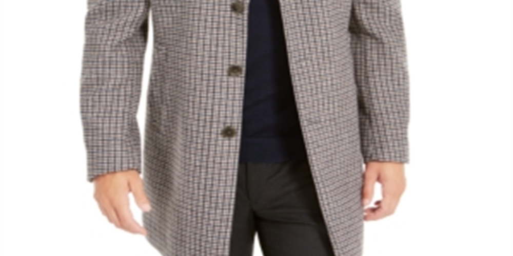 Calvin Klein Men's Prosper Wool Blend X Fit Overcoat Brown Size 48