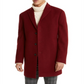 Calvin Klein Men's Single Breasted Button Down Wool Blend Coat Red Size 40
