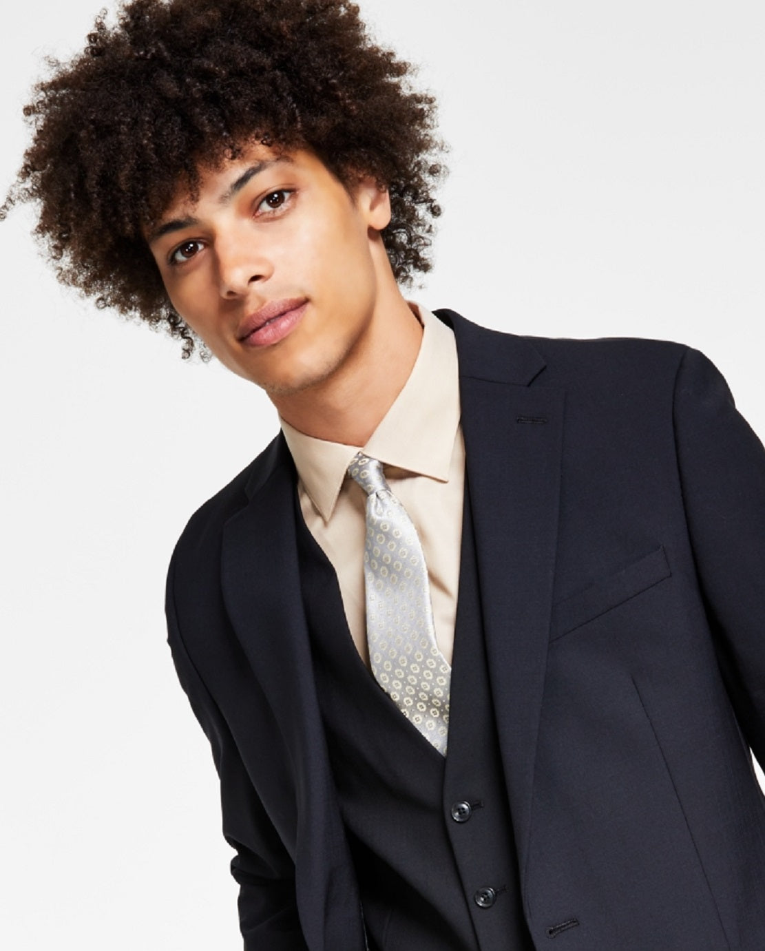 Bar III Men's Slim Fit Wool Suit Jacket Black Size 36