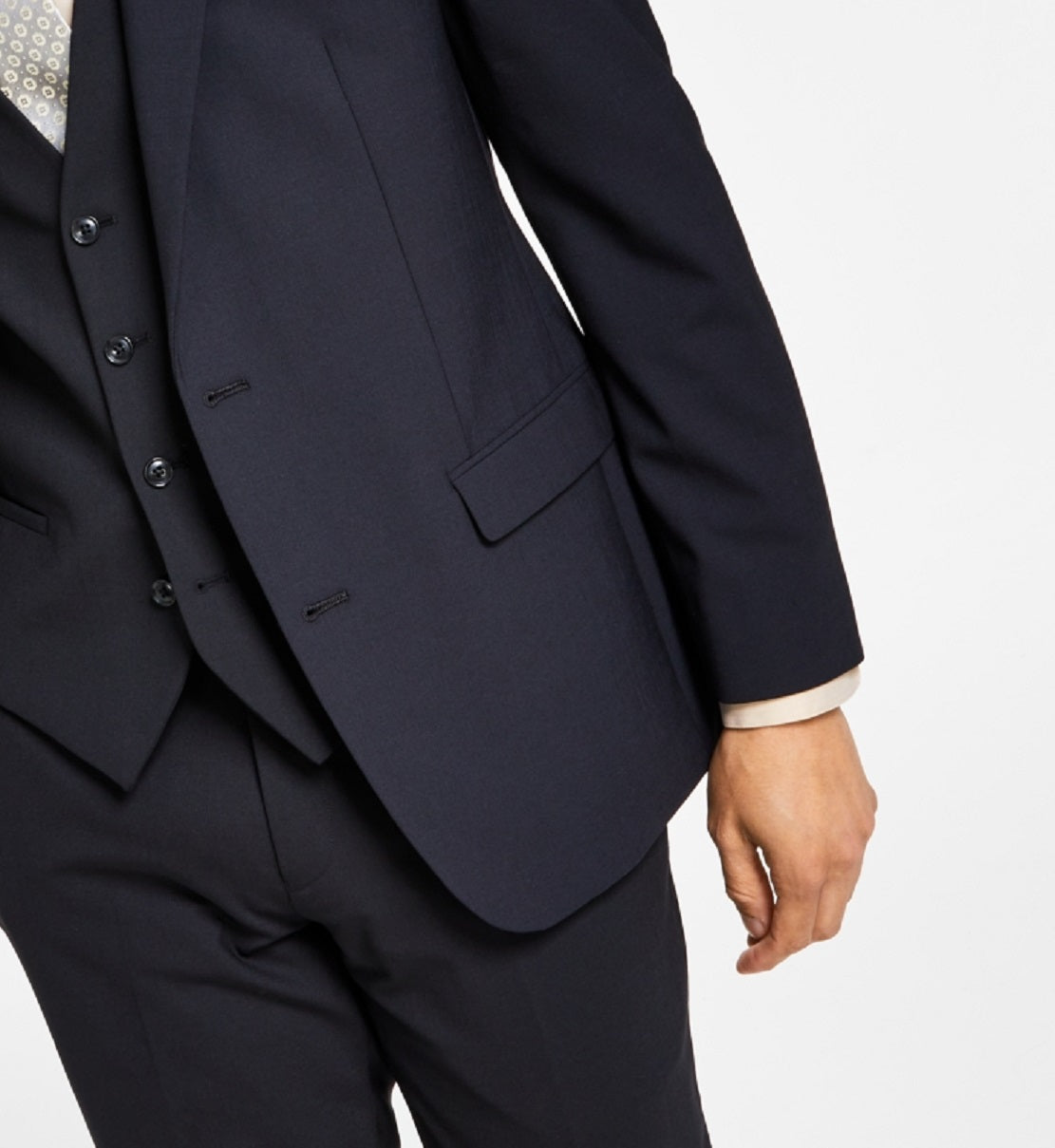 Bar III Men's Slim Fit Wool Suit Jacket Black Size 36