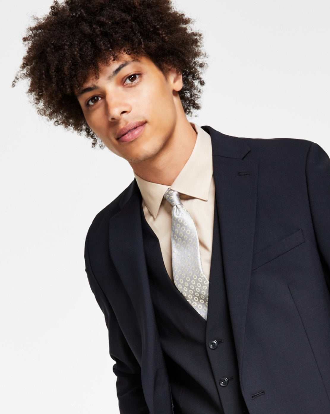 Bar III Men's Slim Fit Wool Suit Jacket Black Size 42