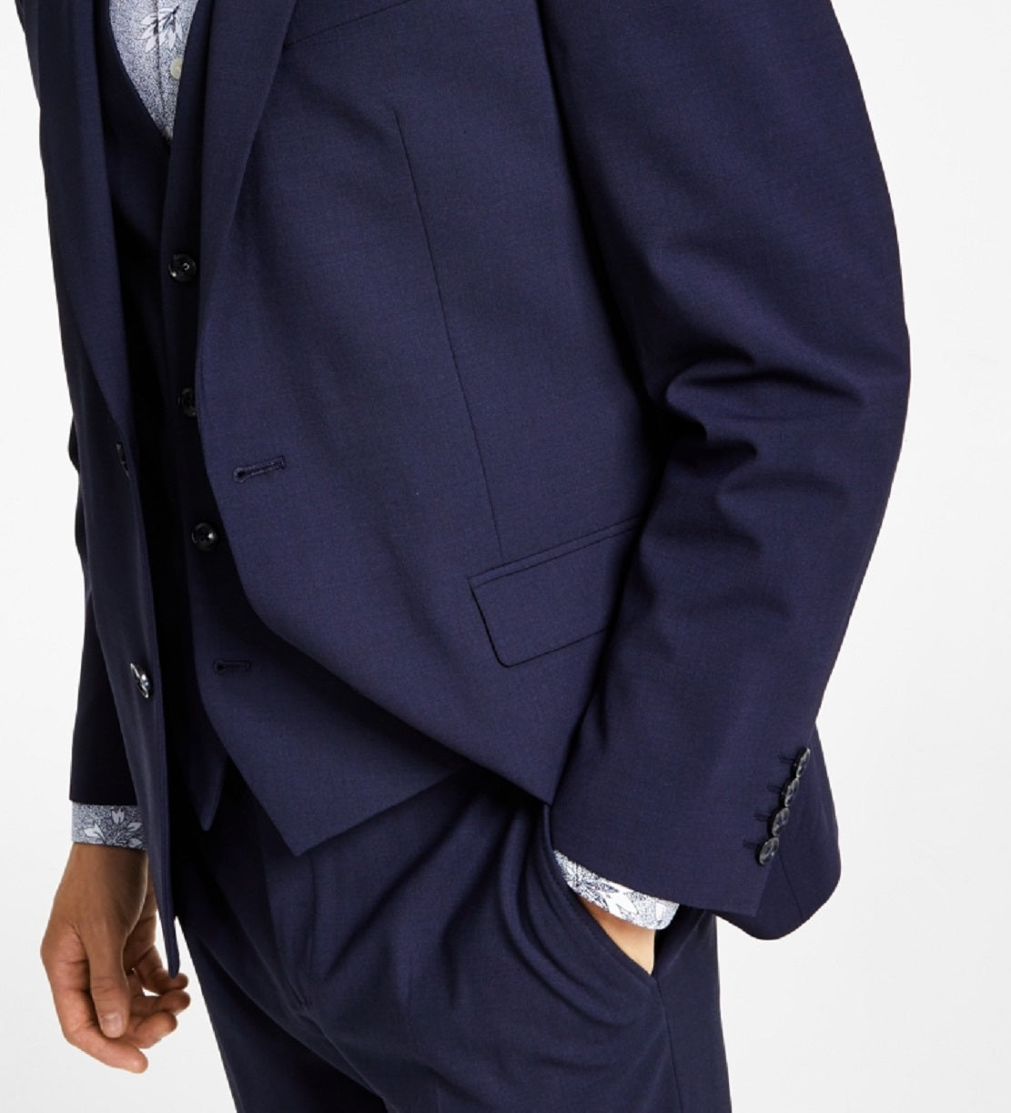 Bar III Men's Slim Fit Wool Suit Jacket Blue Size 38