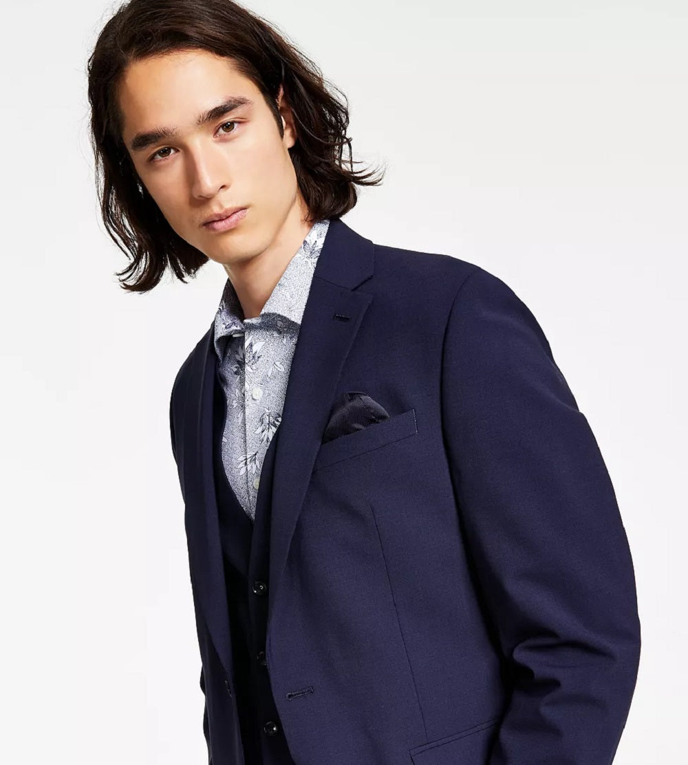 Bar III Men's Slim Fit Wool Suit Jacket Blue Size 40S