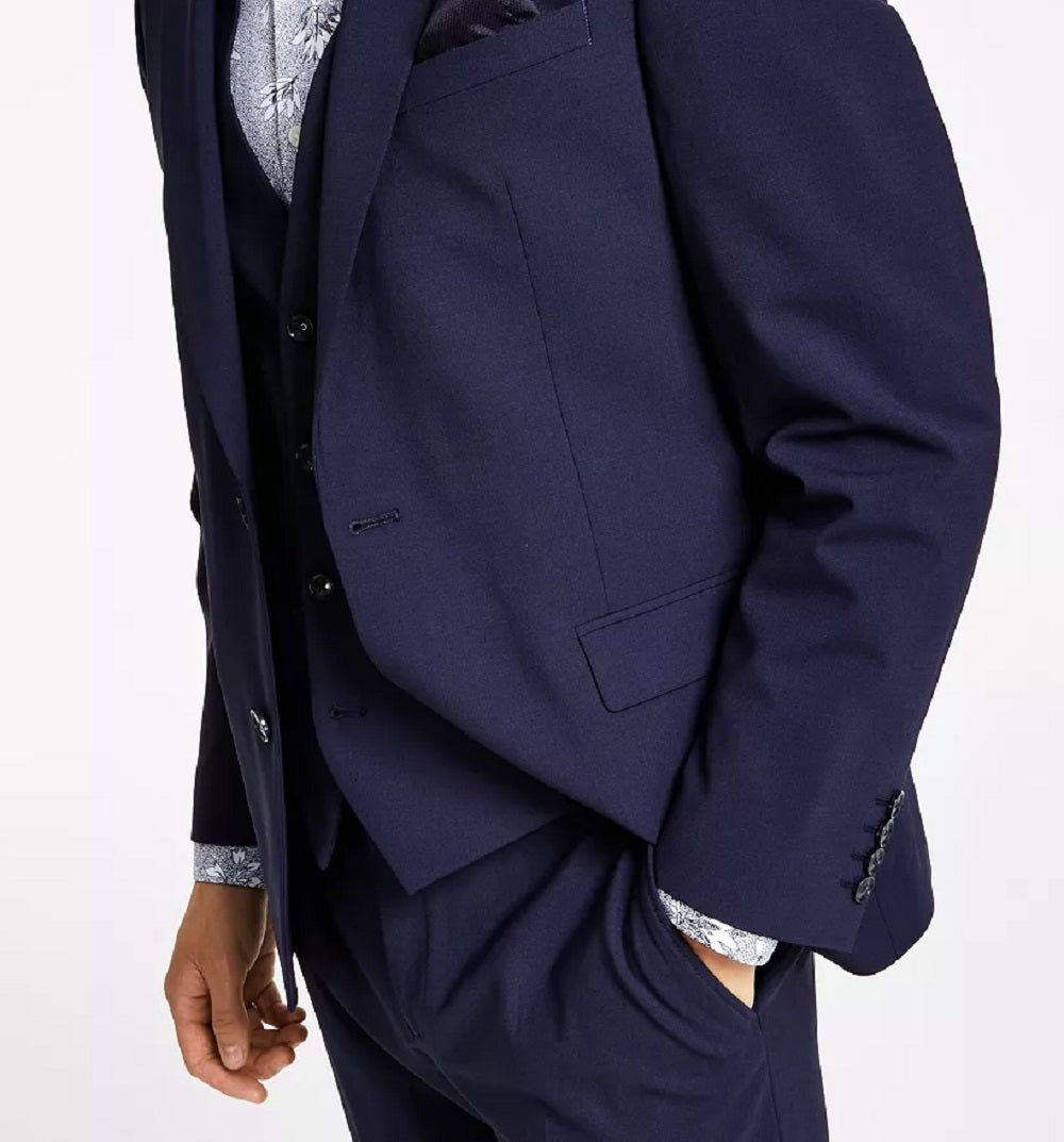 Bar III Men's Slim Fit Wool Suit Jacket Blue Size 40S