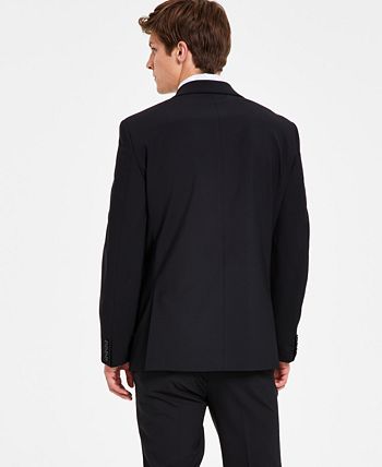 Bar III Men's Skinny Fit Wrinkle Resistant Wool Suit Separate Jacket Black Size 44