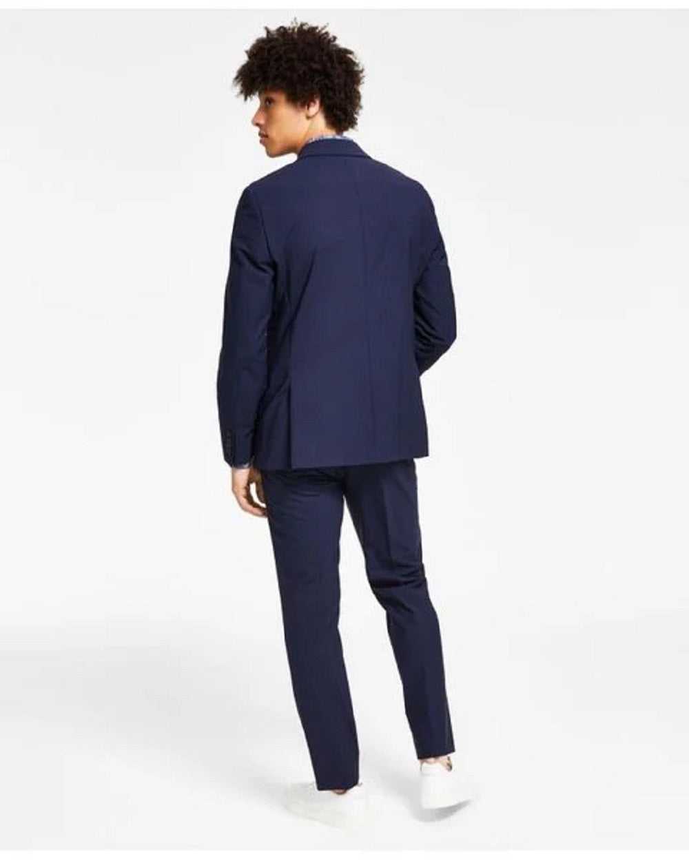 Bar III Men's Skinny Fit Wrinkle Resistant Wool Suit Separate Jacket Blue Size 36