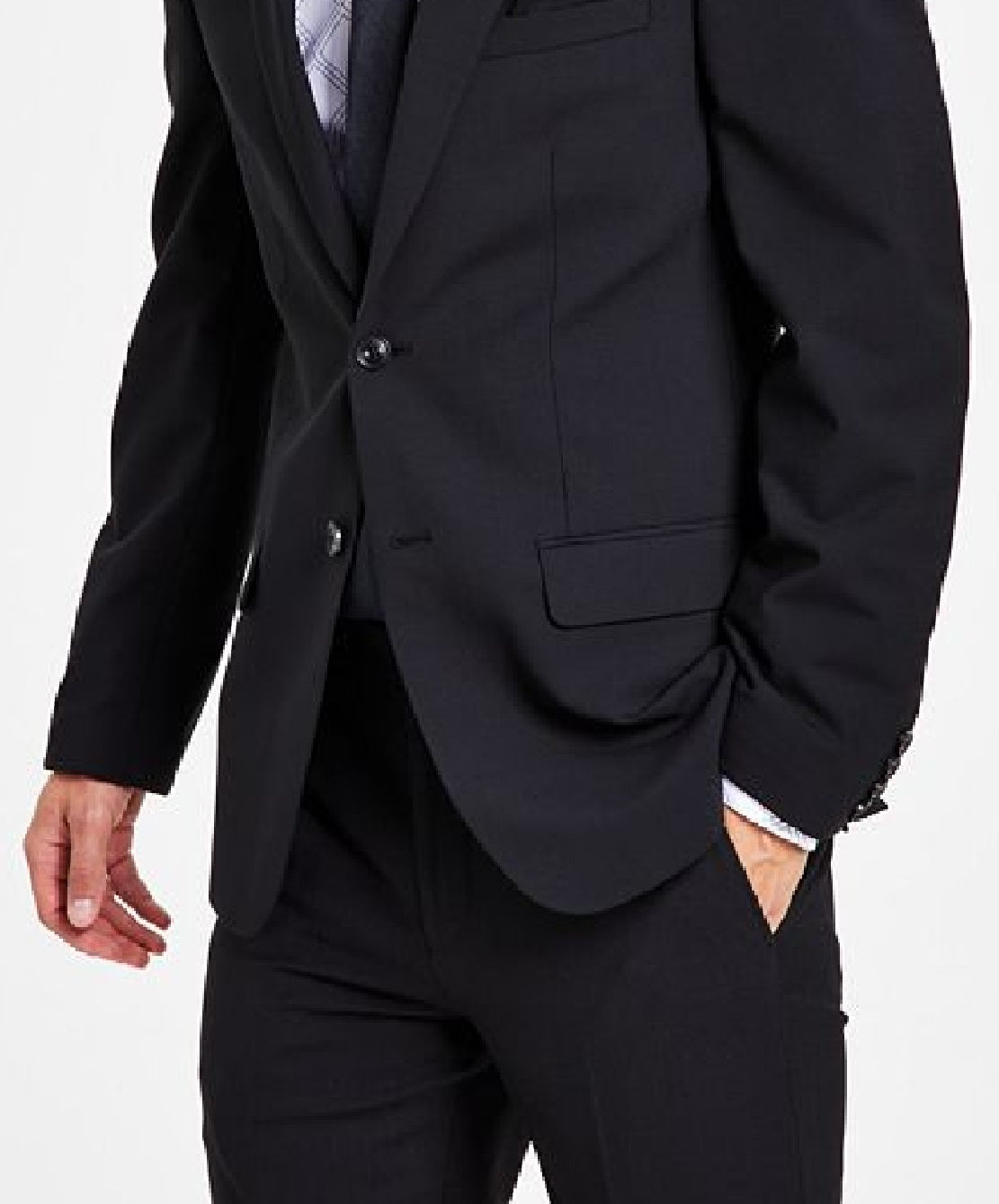 Bar III Men's Skinny Fit Wrinkle Resistant Wool Suit Separate Jacket Blue Size 42